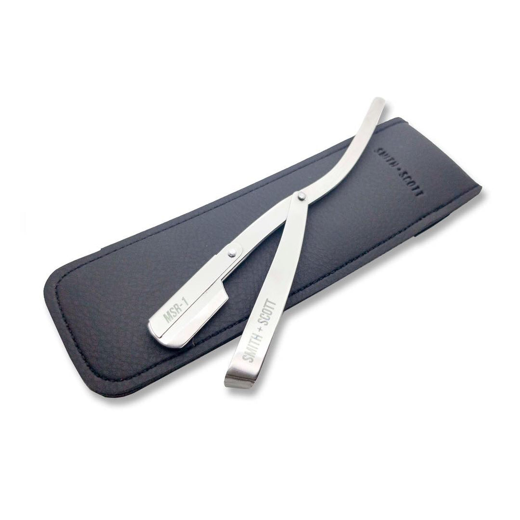 traditional micro straight razor with pouch